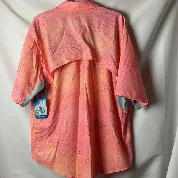 NWT REEL LEGENDS MARINER II MENS SIZE LARGE ORANGE PINK SCALE DESIGN POCKETS - Picture 14 of 15